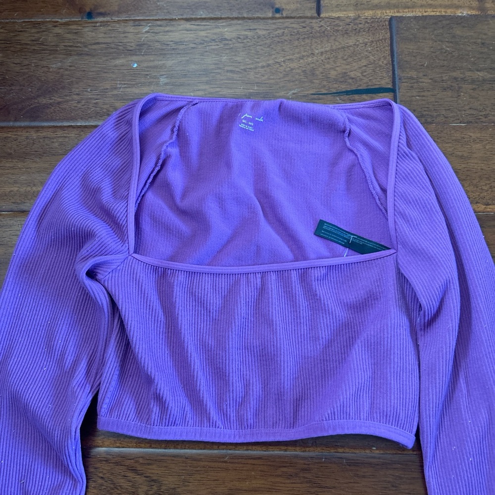 Urban Outfitters Out from Under Purple Blouse Long Sleeves and Square Neck